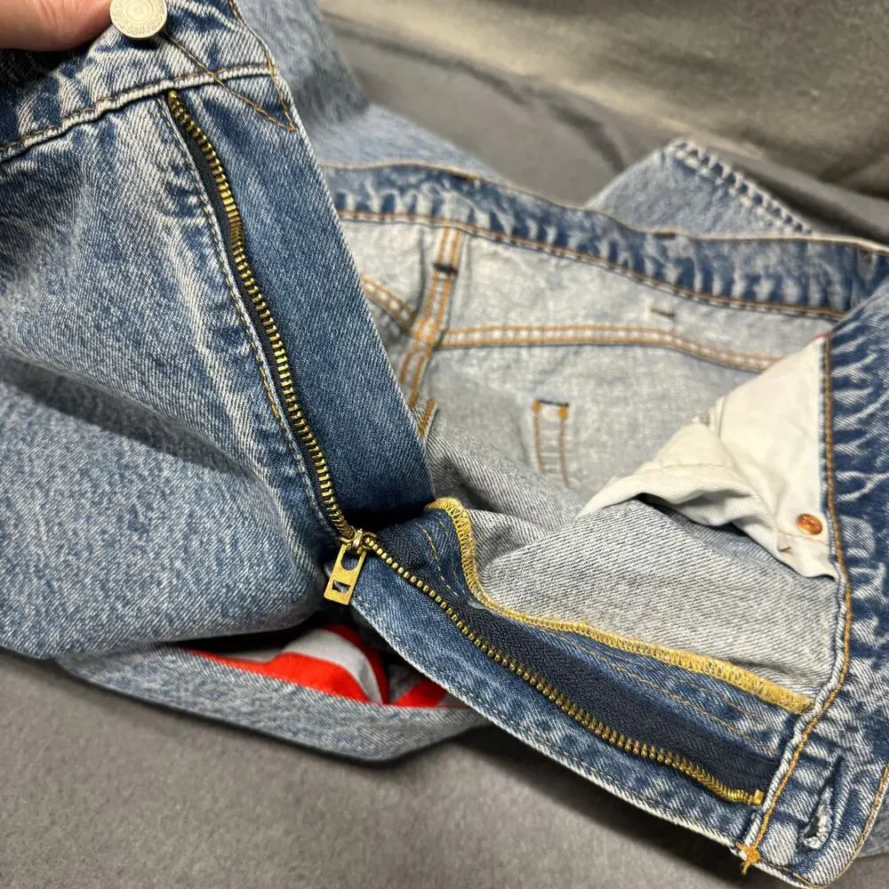 Levi's 512 Jeans Mens 40x30‎ ACTUAL Slim Taper Acid Wash Denim Reflective Sides